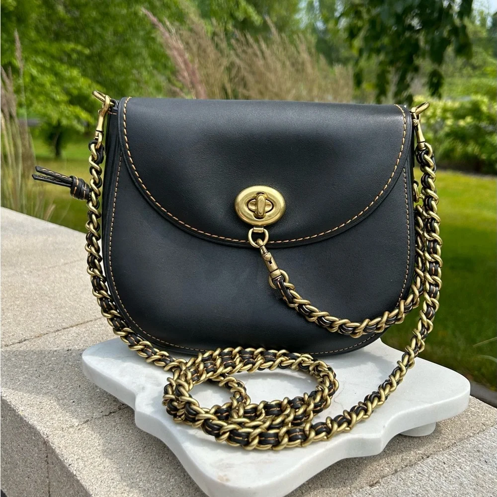 Coach 1941 Turnlock Saddle Bag with Chain 59241